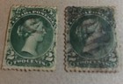 Canada Scott 24 Used Fine good Stamps Lot 1868 2c Green Issue Queen Victoria