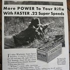Winchester  22 Long Rifle Super Speed Ammo 1935 Original Print Ad  2 3 Page 