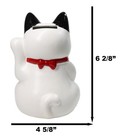 Japanese Lucky Charm White Beckoning Cat Maneki Neko Ceramic Money Bank 6 h