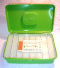 Vintage Green Wilson Wil-hold Sewing Box Thread Bobbin Holders 2-tier