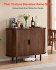 Vevor 40 In Coffee Bar Cabinet Mid Century Fluted Buffet Table 2 Sliding Doors
