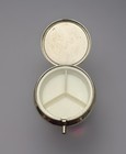 Vintage I Love Ibiza Travel Divided Pill Box Case 2    Diameter Silver Tone