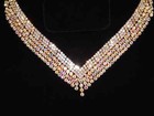 Ab Necklace And  Earrings Set Clip Earring Crystal Bridal Jewelry Sets   18572