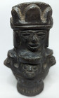 Ancient Pre-columbian Earthenware Pottery Black Inca   Pitcher Statue