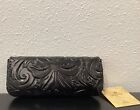 Patricia Nash Ardenza Glasses Case 100  Leather Tooled Black 8  X 1  X 3 5  New