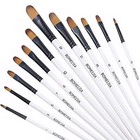 Filbert Paint Brushes Set  12 Pcs Artist Brush For Acrylic Oil Watercolor 
