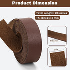 Faux Leather Strap 90 Inches Long 2mm Thickness  dark Brown  1 Inch Wide 