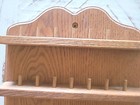 Beautiful Vintage Thimble spool Holder Wall Display Rack Wood Holds 28  18x11   