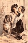 Vintage Dr Fernner s Eye Salve Quack Remedy Girl Dog Victorian Trade Card  rare 