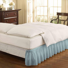 Solid Elastic Wrap Around Bed Skirt  Easy On off Dust Ruffle  18 Inch Drop   Que