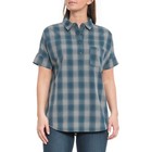 The North Face Women s Shirt S M Tanami Blue Plaid Short Sleeve Collared Button