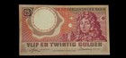          1955 Netherlands 25 Gulden P-87 Type 1 Huygens Banknote Astronomer