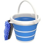 Collapsible Car Wash Bucket With Microfiber Mitt  10l  2 6 Gallon  Blue