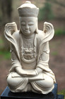 Vtg Hand Carved Soapstone Chinese Buddha Statue Figurine On Base 8 75  Heavy