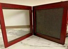 Vtg Dark Wood Hanging Display Case  shadow Box  With Glassed Hinged Door 