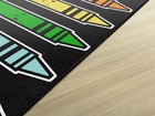 School Days Crayons Educational Area Rug For Kids Room  Children s Classroom Rug