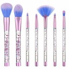 7pcs Makeup Brushes Set Mermaid Unicorn Crystal Quicksand Sequins   Pouch Case