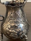 Antique Georgian English Sterling Silver Figural Repousse Milk Cream Pitcher