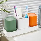Toothbrush Holder For Bathroom  Bathroom Organizer Storage Set With 2 Cups  K   