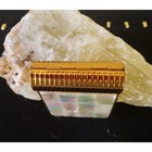 Vintage 40s Evans Mother Of Pearl Minaudiere Powder Compact With Lipstick Well