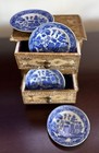 Vintage Blue Willow Design Porcelain Butter Pats - Set Of 4 - Made In Japan