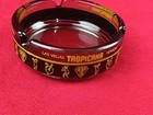 Vintage Tropicana Hotel Casino Glass Ashtray Black   Gold - Las Vegas  Nevada