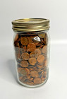 Lot Us Pennies Lincoln Cents 7 Lbs Unsearched Mixed Dates Mason Jar