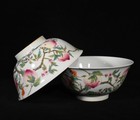 A Pair Collectable Art Chinese Porcelain Red Glaze Porcelain Peach Bowl