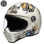 Retro Bluetooth Motorcycle Full Face Helmet Intercom Headset Wireless Interphone
