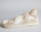 Antique Burmese Alabaster Marble Statue Reclining Buddha Parinirvana 19th-20th C