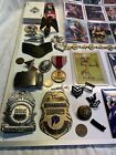 Junk Drawer Lot Coins Pinkerton Badge Military Signed Cards 1974 Wile E Coyote