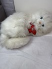 Vintage Russ Berrie Kitty Cat White Plush Stuffed Animal 15  Cashmere Realistic