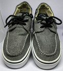 Sperry Men s Gray Canvas Boat Shoes Lace Up Memory Foam Rubber Sole Us 10