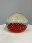 Vtg Shriners International Red Controlled Bubbles Bullicante Glass Paperweight