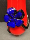 Vtg Murano  Or Czech  Hand Blown Art Glass Vase - Large 11   tall Ruffled Rim Mcm