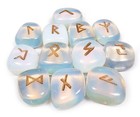 Moonstone Futhark Rune Kit With Runes  Bag  And Guidebook 