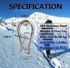 Spring Snap Hooks  304 Stainless Steel Metal Clip Heavy Duty Rope Small M5 X4