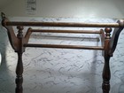 Wood Quilt Rack   Towel Rail Stand  Turned Wood  3 Rails Vtg
