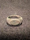Ancient Or Medieval Bronze Ring W tree Design Green Patina Size 5 Us Authentic