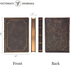 Leatherette Vintage Journal Hard Cover Lined Notebook Old Looking Travel Diary M