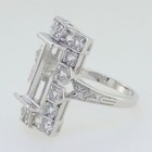 Sterling Silver Semi Mount Ring Setting Emerald Oct 14x7mm Vintage Repro Topaz