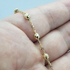 14k Solid Yellow Gold Station Ball Bead Rolo Bracelet Anklet 2mm 4mm 7  10  