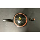 Hand Painted Black Metal Tole Style Coffee Pot W berries Strawberry Vintage Era