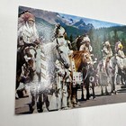 Post Card North American Indian Headdress Horses Warrior Native American