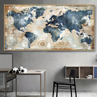 Vintage World Map Poster Canvas Painting Canvas Wall Art Home Decor Canvas Mural