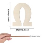 Large Wooden Greek Letters 12 Inch  Wood Letter    Omega Unfinished Alphabet