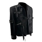Best Men s Gothic Punk Black Jacket Buckle Straps Zipper Emo Steampunk Coat
