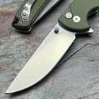 Vortek Sentinel D2 Ball Bearing Blade Button Lock Folding Pocket Knife Green G10