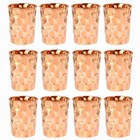 Pure Copper Diamond Glass Tumbler Drink Ware Serveware Health Set Of 12pcs 300ml