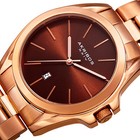 Men s Akribos Xxiv Ak948rgbr Brown Sunburst Dial Date Quartz Bracelet Watch